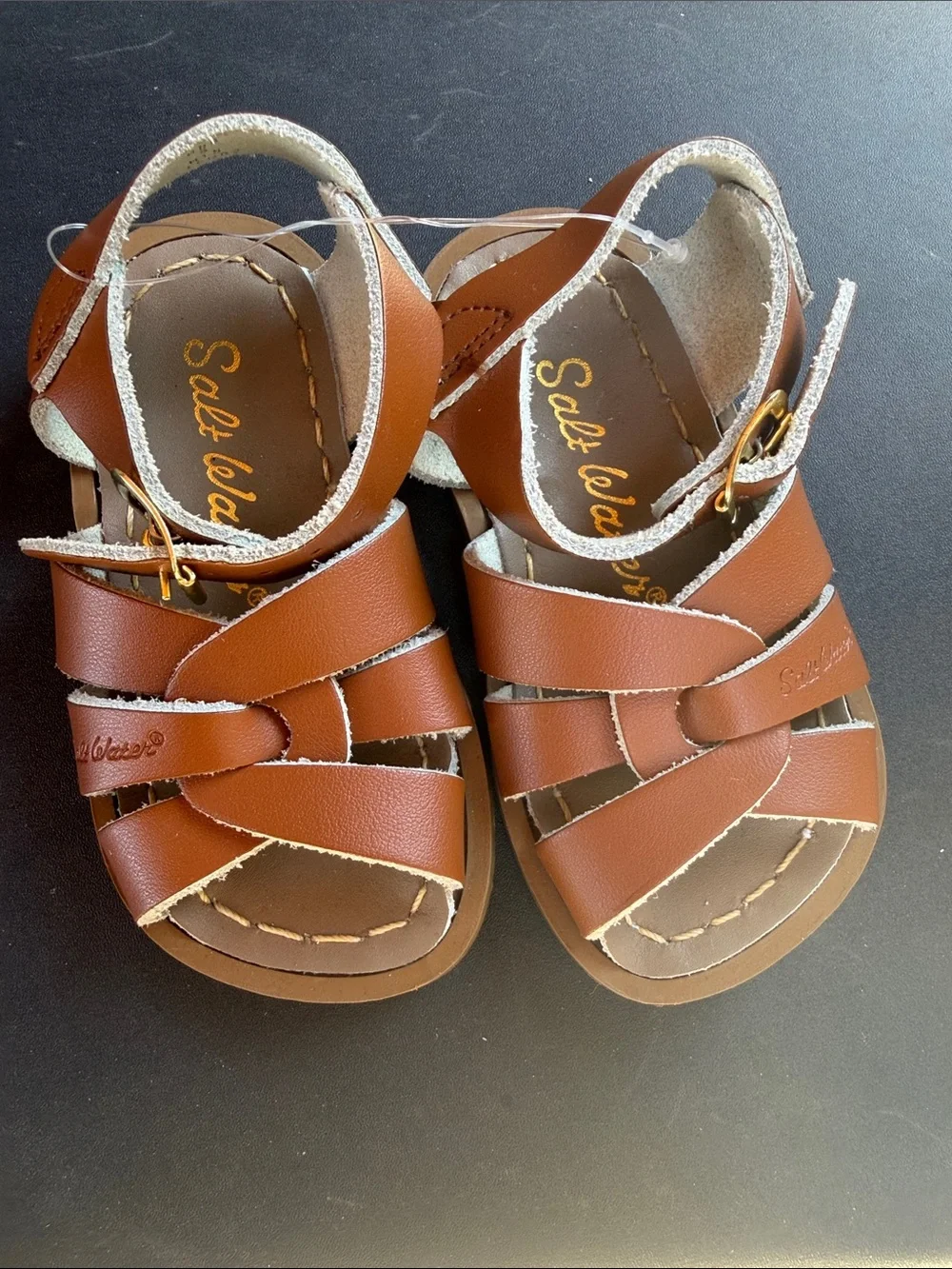 Brown Kids Salt Water Sandals Size 5